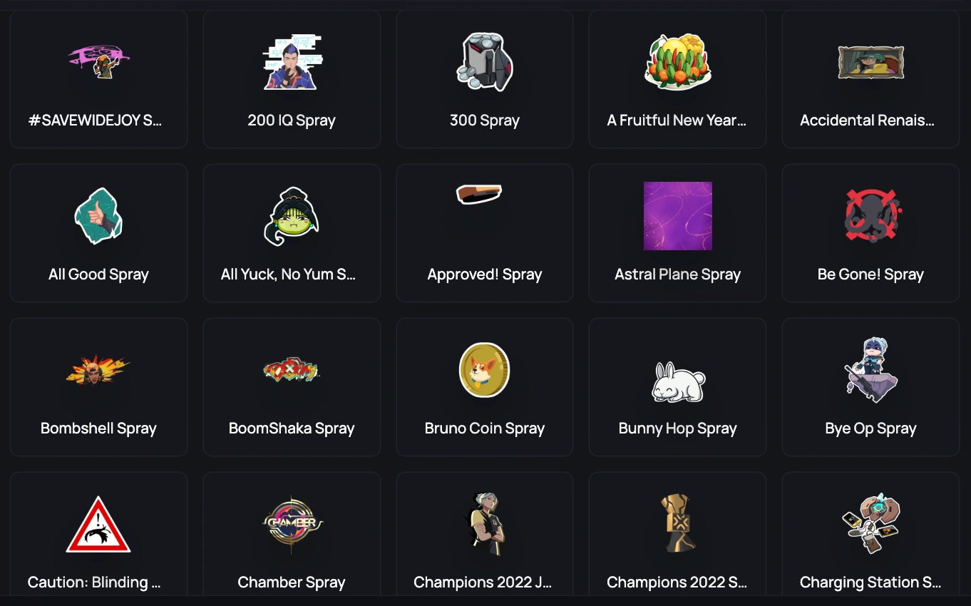 sprays valorant silver account 1