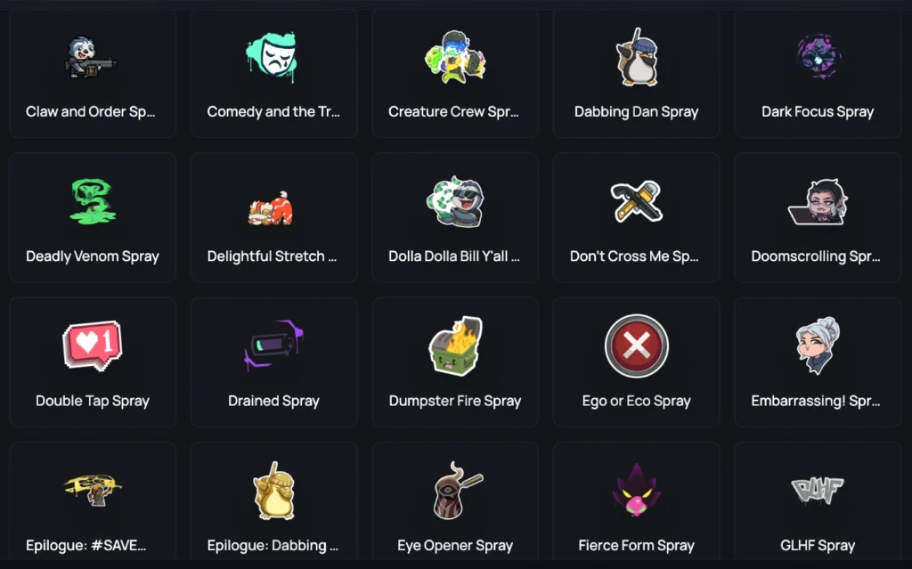 sprays valorant silver account 2