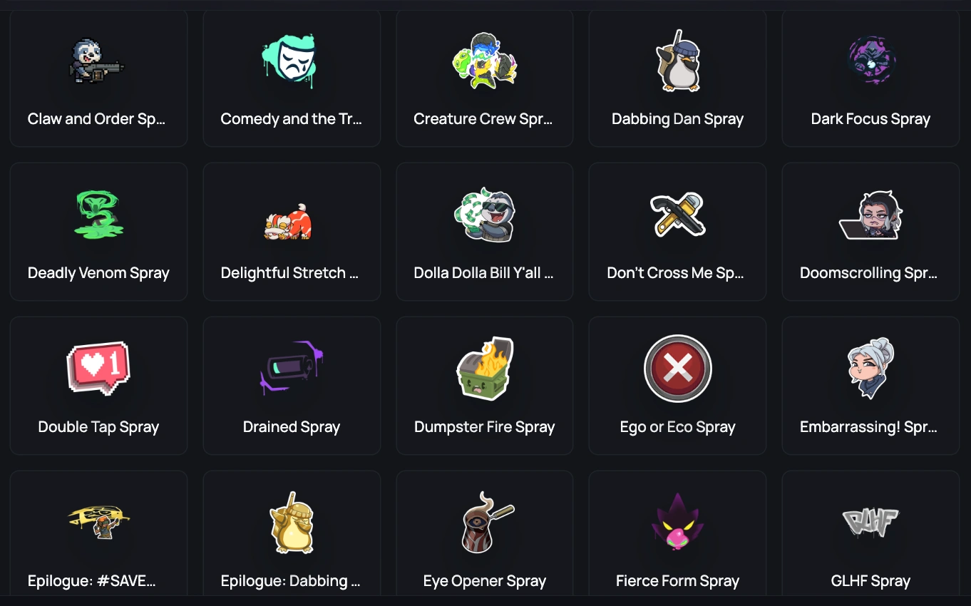 sprays valorant silver account 2