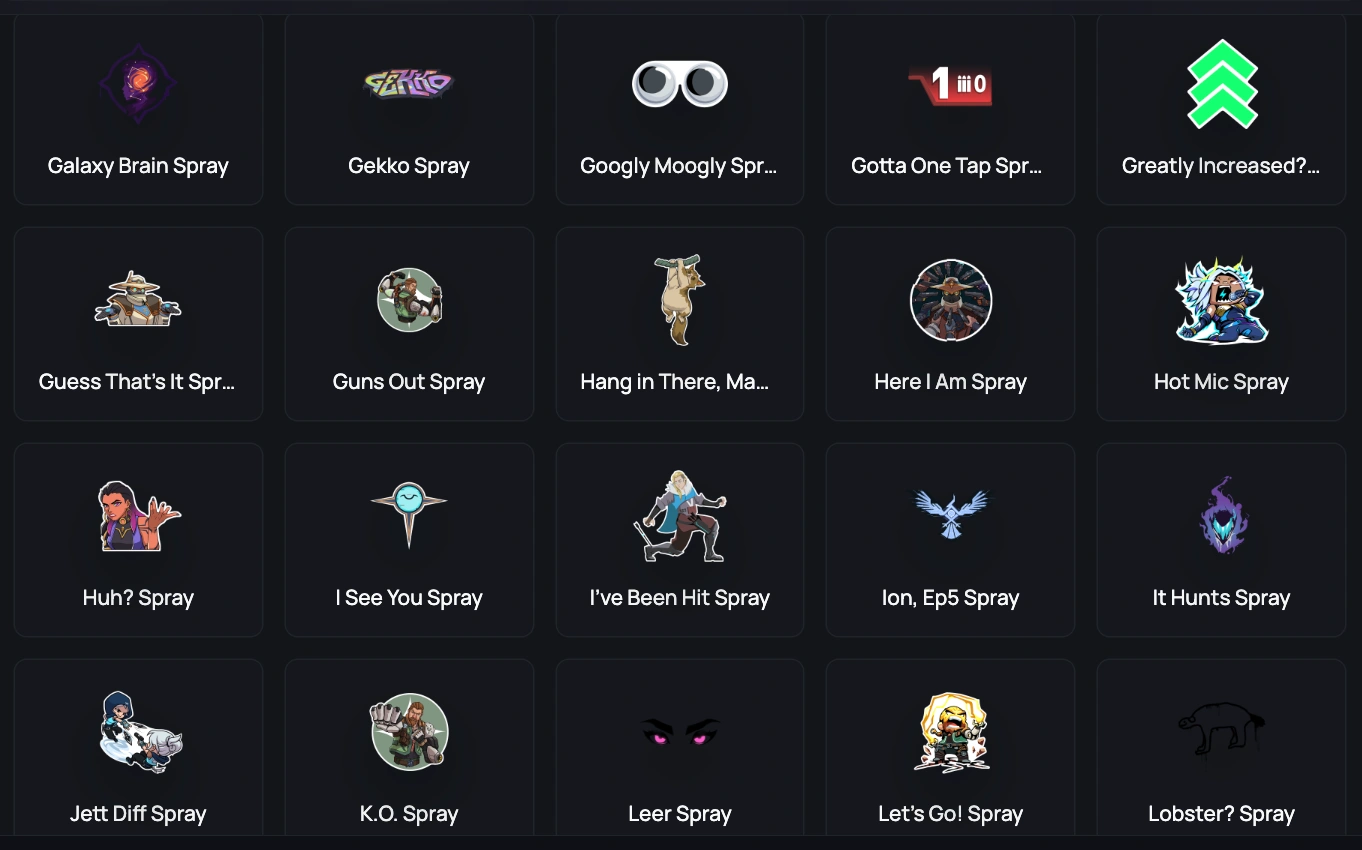 sprays valorant silver account 3