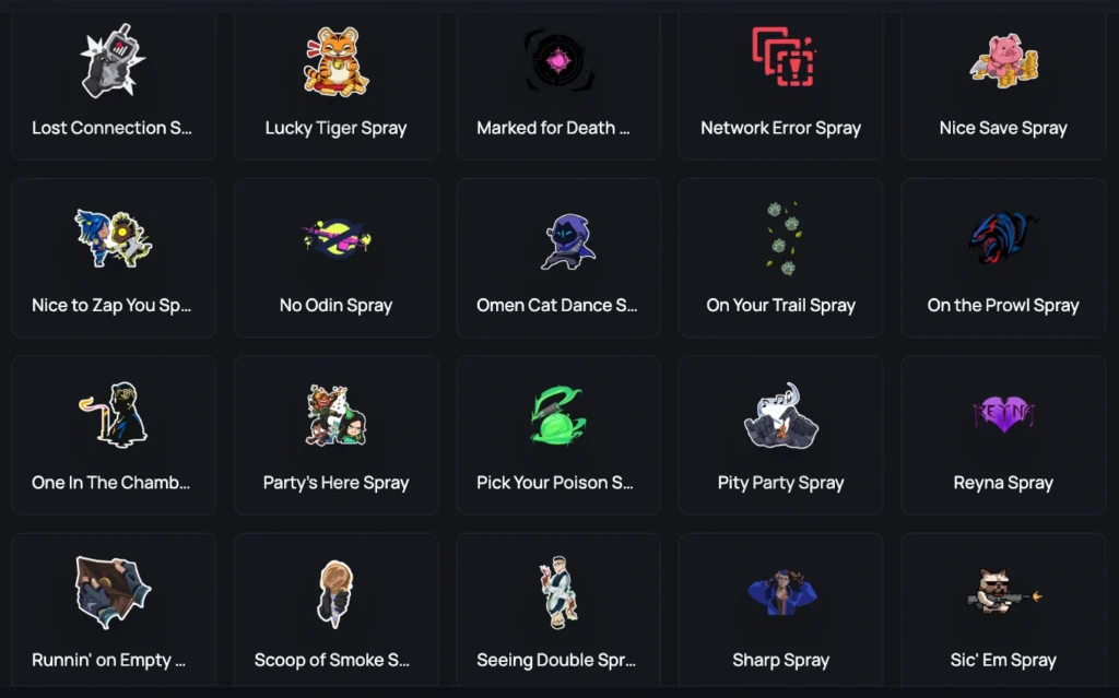 sprays valorant silver account 4