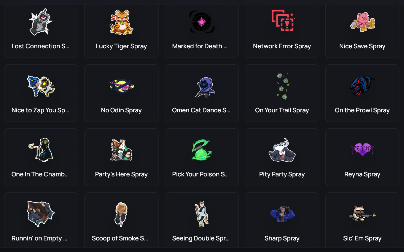 sprays valorant silver account 4