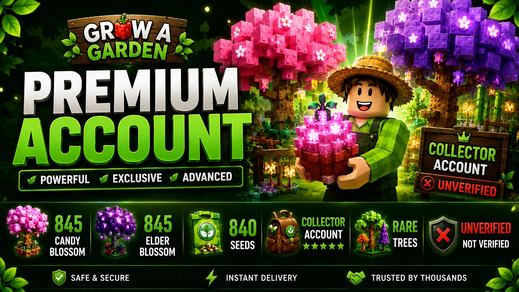 buy grow a garden account