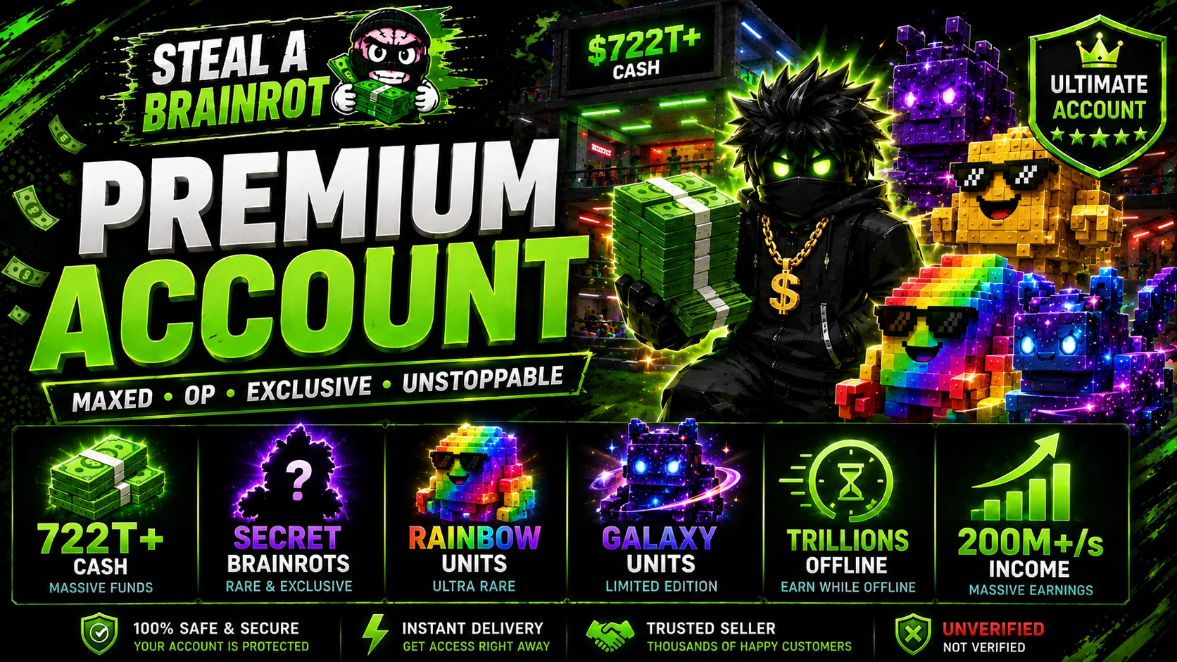 buy steal a brainrot account