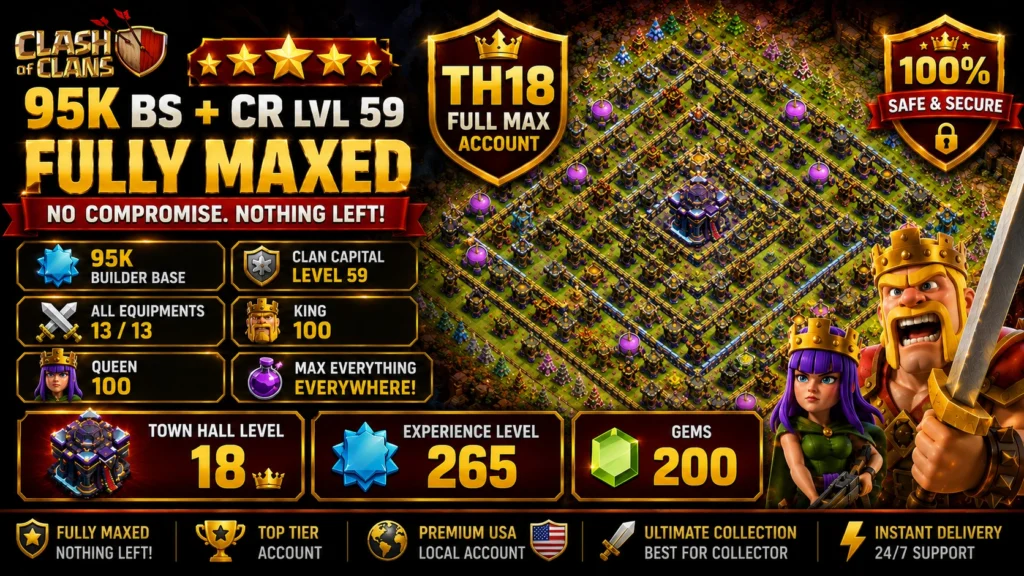 stacked clash of clans account